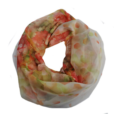 Seide Rose Blumen Vogel Tuch Loop Schal Halstuch Schals Rundschal Schlauchschal 