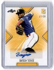 2021 Leaf Perfect Game National Showcase Yellow Bryant Zayas Auto 17/20 #BA-BZ1