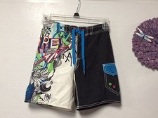 Old Navy Boys Swimming Trunks Size 5 XS Black Colorful 75