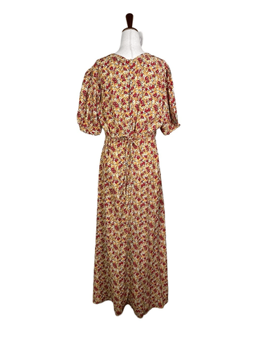 Faithfull the brand dress women’s 8 Bellavista yellow red floral short sleeve - Picture 5 of 13