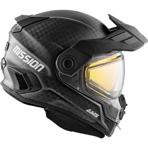 CKX Mission AMS Black Carbon Heated Snowmobile Helmet M L XL 2XL