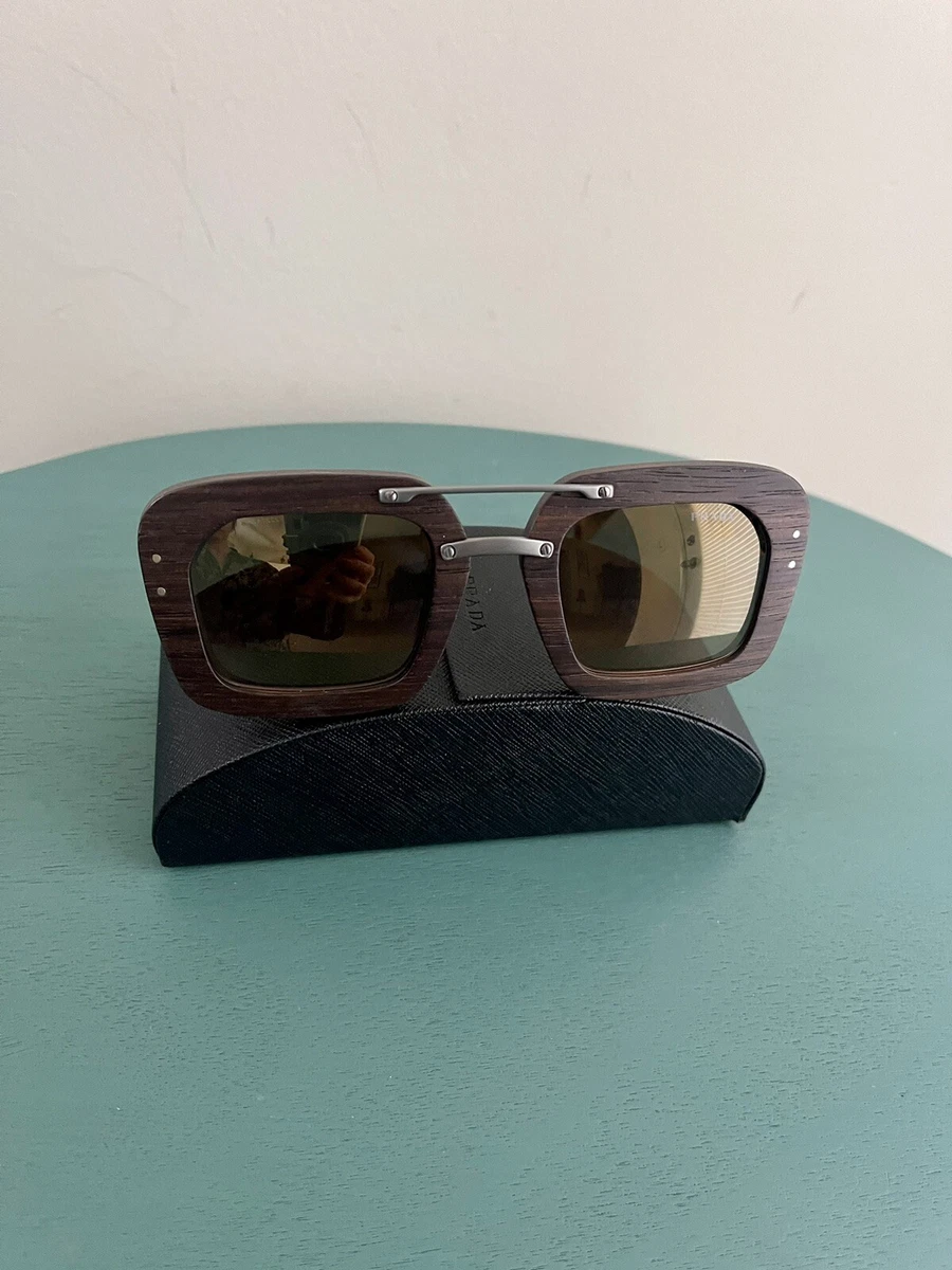 Prada wooden sunglasses cheap