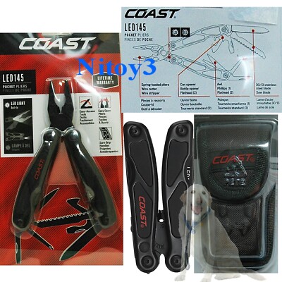 Coast LED145 Pocket Pliers Multi-Tool Functions Use-w/Dual LED Lights