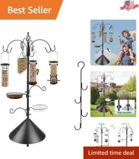 All-In-One Bird Feeding Station with Double W Hooks and Water Bowl Attachment