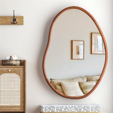 Large Asymmetrical Wall Mirror Solid Wood Frame Bathroom Mirror Entryway Hallway