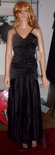 Maria Bianca Nero formal evening dress.NWT,black long,spaghetti strap,szS RT$400
