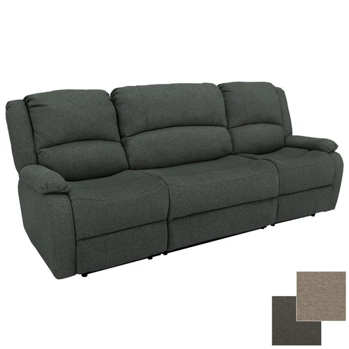 Charles 94" Cloth Double RV Wall Hugger Recliner Sofa Couch With Console Fossil