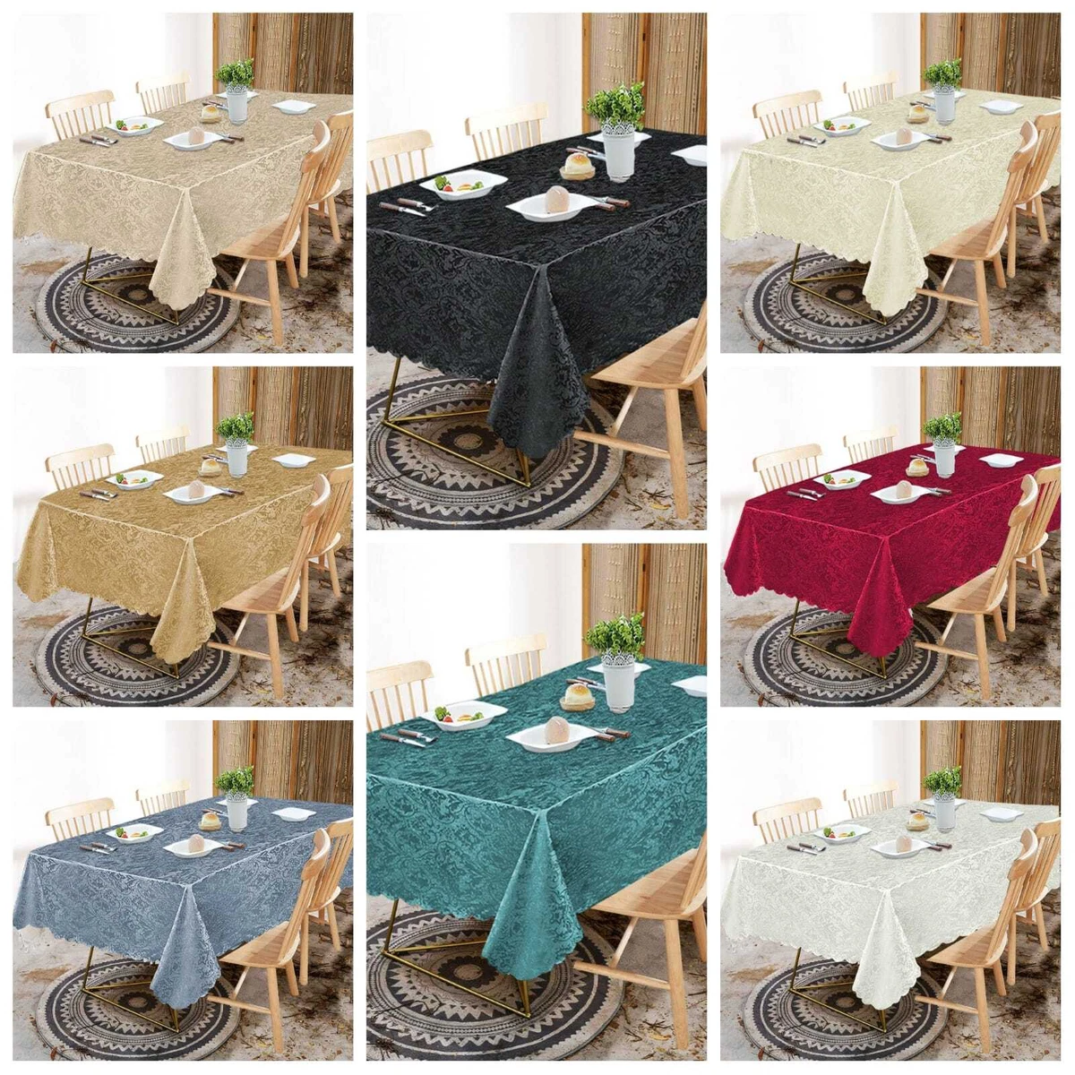 8 Tovaglie Rotonde In Poliestere Nero – Diametro 305 Cm (120 Pollici) – Peso 180 G/m² – Per Matrimoni, Banchetti E Feste – Lavabili E Antimacchia