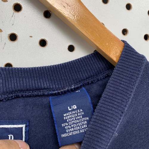 VTG 90s Gap Crewneck Sweatshirt Mens Large Blue Made USA V Notch Weave 24x27.5 - Picture 4 of 19