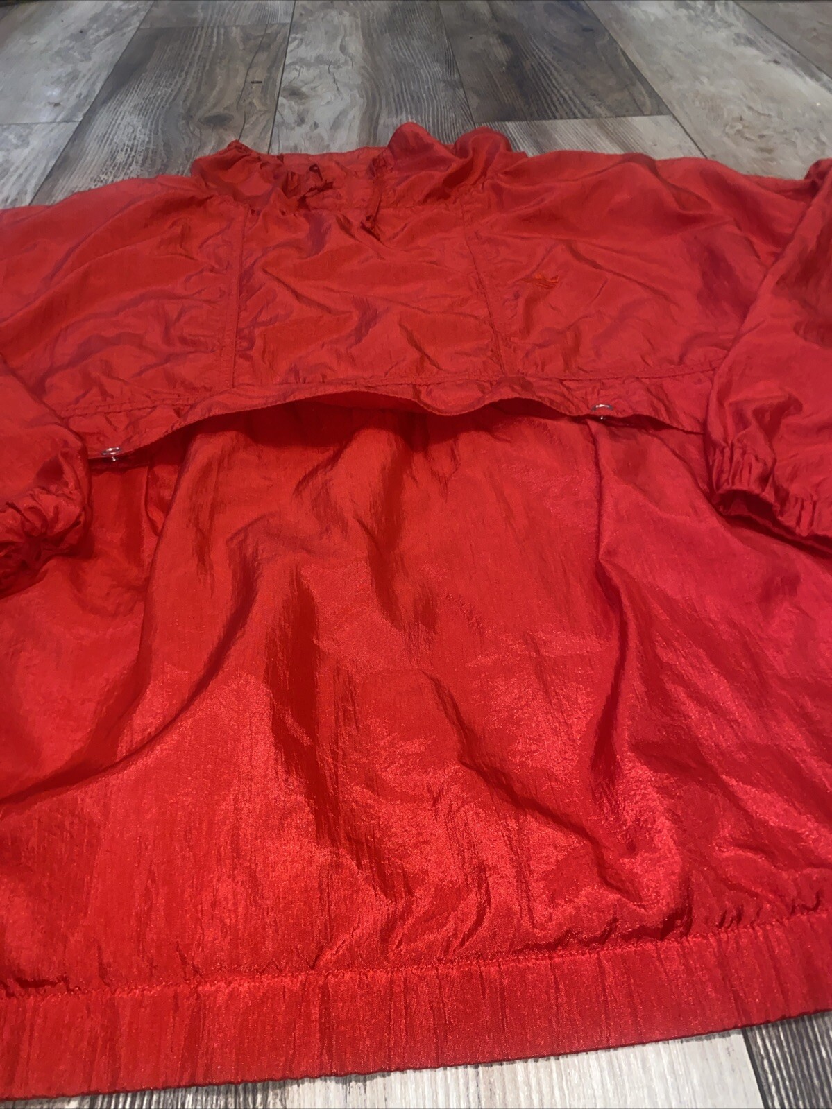 Adidas 90s Size Medium Solid Red Front Pouch Wind… - image 4