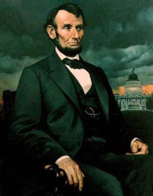 #ad Ar Oil painting President the United States of America Abraham Lincoln $94.99