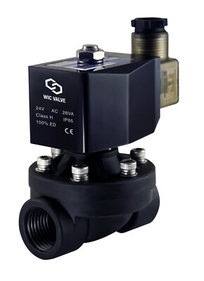 3/4'' Inch Plastic Zero Differential Electric Solenoid Air Water Valve 220V AC NC