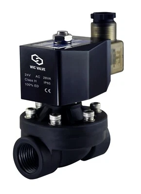WIC VALVE 3/4" Inch Plastic Zero Differential Electric Solenoid Air Water Valve 220V AC NC