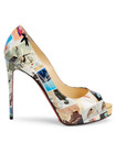 100% AUTH NEW WOMEN LOUBOUTIN NEW VERY PRIVE 120 COLLAGE PATENT HEEL/PUMP US 8.5 — photo 2