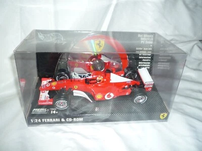 Ferrari F2002 Schumacher CD-ROM Mattel Hotwheels 1/24 avec boite - Photo 1/4