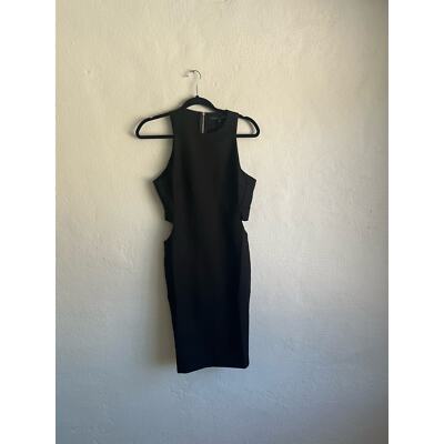 Anthropologie English Factory Woman Black Side Cutout Mini Dress, M | eBay