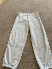 Nike Boys Vapor Pro Baseball Pants High Cuff Large Grey NWT