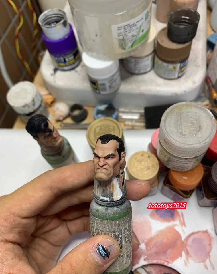 Figura de acción masculina 1/12 Punisher Frank Castle cabeza enojada modelo esculpido ajuste 6"" Foto 4 de 4