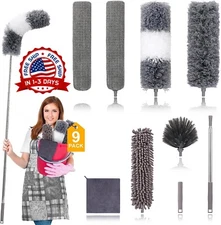 Plumero de Microfibra - 30 in A 100 in - Set de 9 Plumero Lavable US NEW