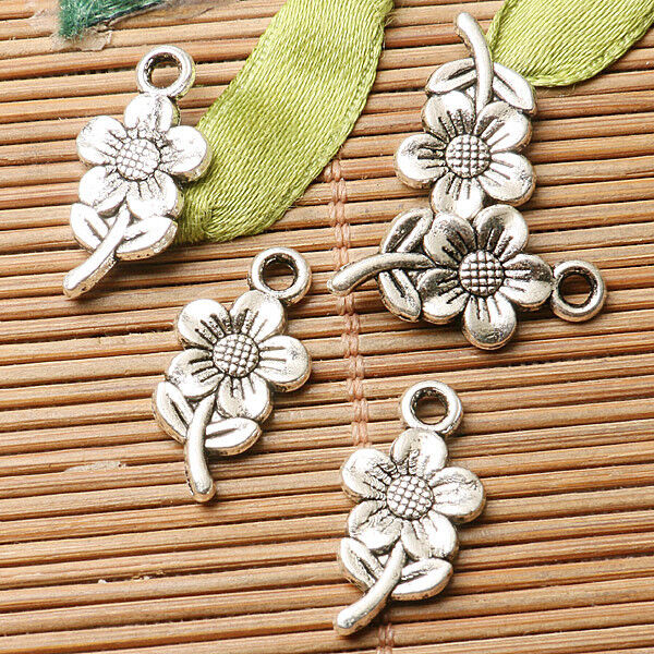 16pcs dark silver color Our shop most popular design charms flower EF2860 Regular discount