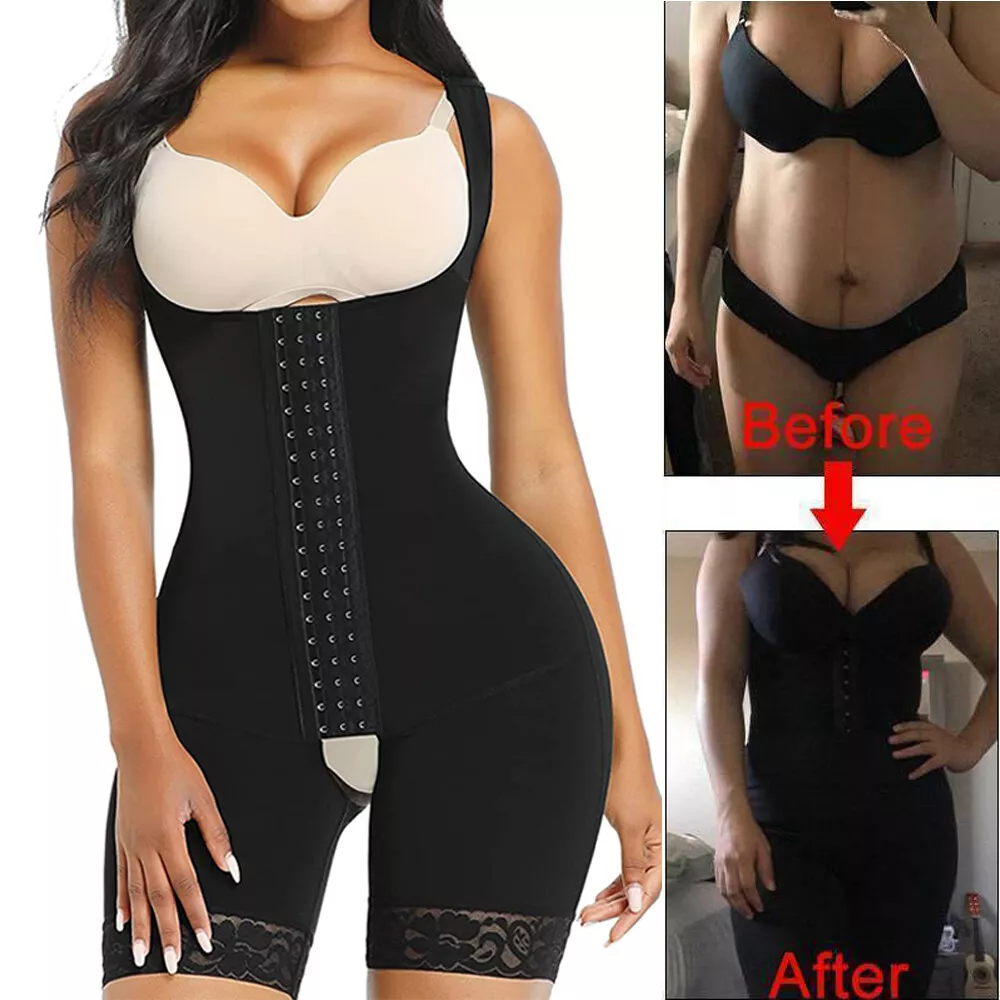 Fajas Colombianas Waist Trainer Body Shaper Tummy Slimming Bbl Corset  Bodysuit Weight Loss Products For Women size M Color Black