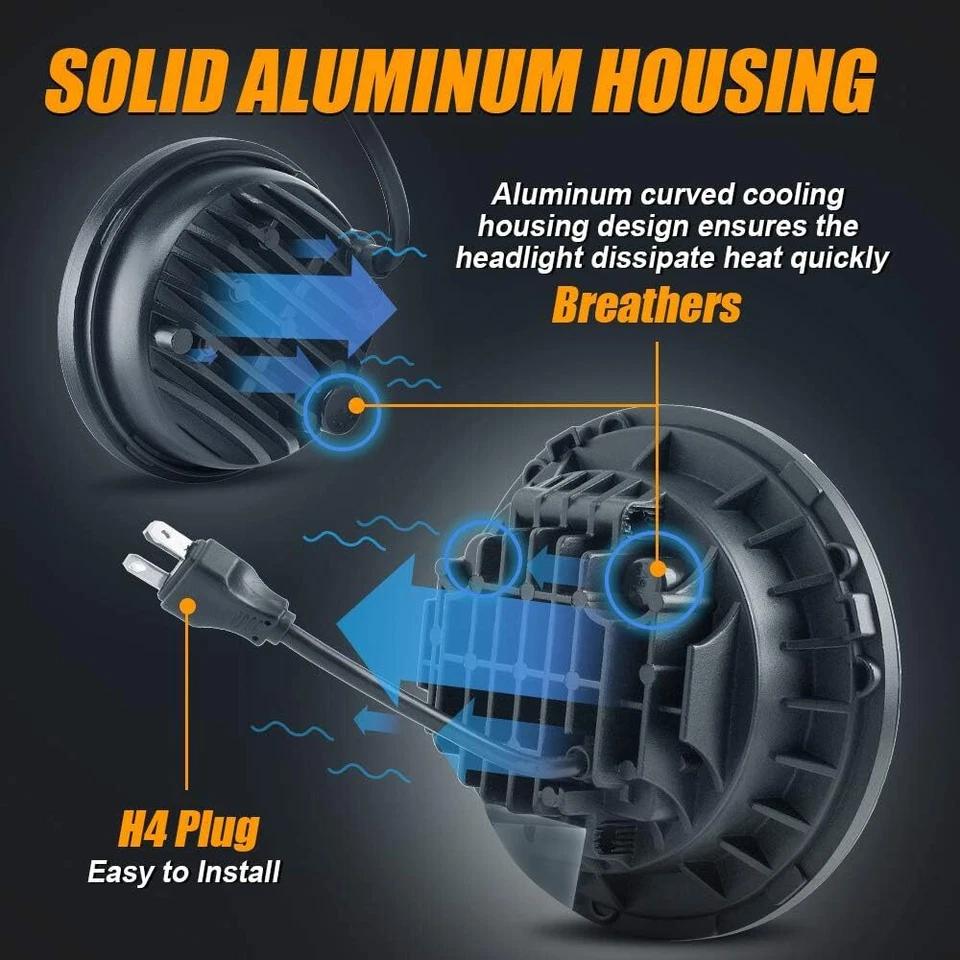 Faro LED de 7" para Yamaha Road Star Silverado XV1600 + luces antiniebla de paso de 4,5" Foto 4 de 4