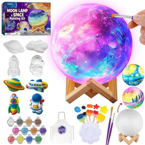 Paint Your Own Moon Lamp Kit Cool Gifts DIY 3D Space Moon Night Light Art Sup...