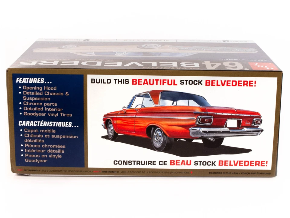 AMT 1964 Plymouth Belvedere 2 Door Hardtop -Slant 6 & V8 1:25 Model Car Kit 1188 - Image 4 of 4