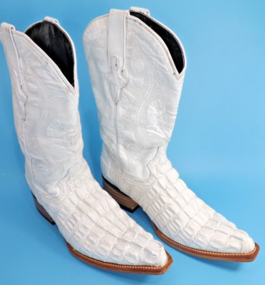 White Diamond Boots Botas Vaqueras Grabado Cocodrilo Blanco - Size 7 US / 26 MEX
