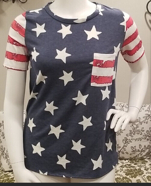 Fantastic Fawn American Flag Tee Size Large - image 2