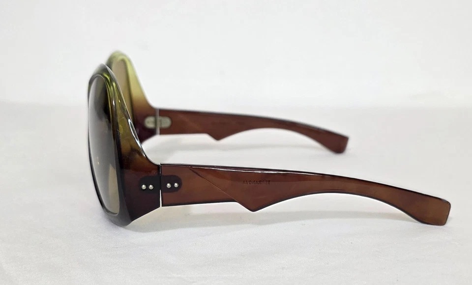 Винтажные уникальные солнцезащитные очки в пластиковой оправе большого размера EVER Испания 70 футов новые без ценников из старых запасов - Изображение 3 из 4