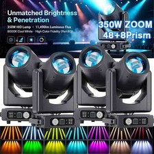 350W ZOOM 56Prism Moving Head Light RGBW Gobo Beam Stage Spot Lighting Disco DMX