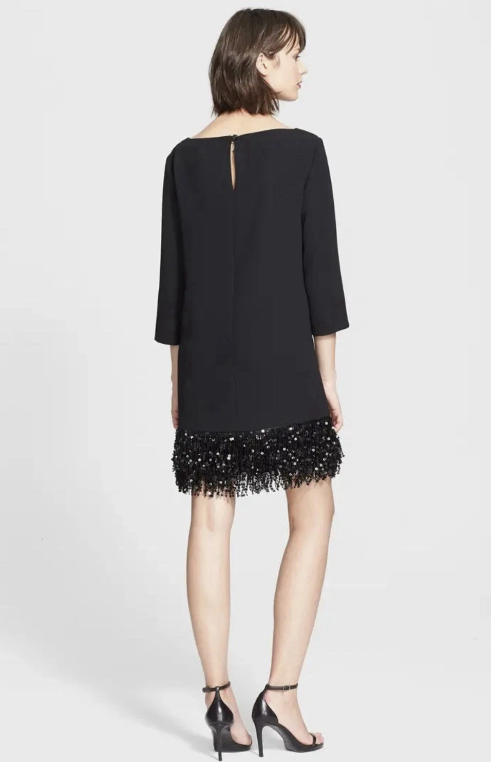 Minidress nuovo con etichette Kate Spade New York paillettes frange. Taglia 6