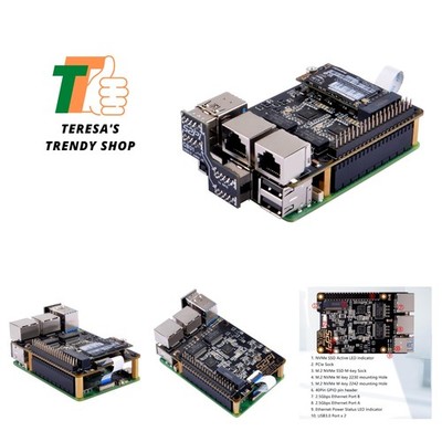 U2500 M.2 NVMe Dual 2.5G Ethernet Expansion Board - Perfect for Raspberry Pi 5