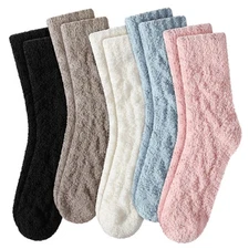 Women's Winter Fluffy Cozy Slipper Socks Warm Fleece-lined Fuzzy House Sock