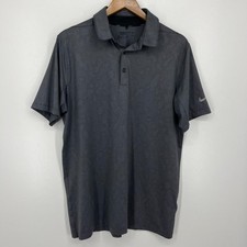 Nike Golf Polo Shirt Men's Size M Gray Standard Fit Moisture Wicking Dri-Fit
