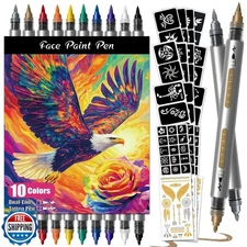 K KERNOWO Temporary Tattoo Markers for Skin - Henna Body Tattoo Kit Dual-End 