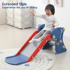Kids Indoor Slide Foldable Dinosaur Toddler Slide 1-3 Years Old Toy Gift Blue