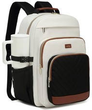 Backpack For Women Laptop Bag Travel Work Computer Carry On White Black Brown