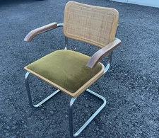 1980’s bauhaus chromcraft armchairs style of cesca chairs by marcel breuer