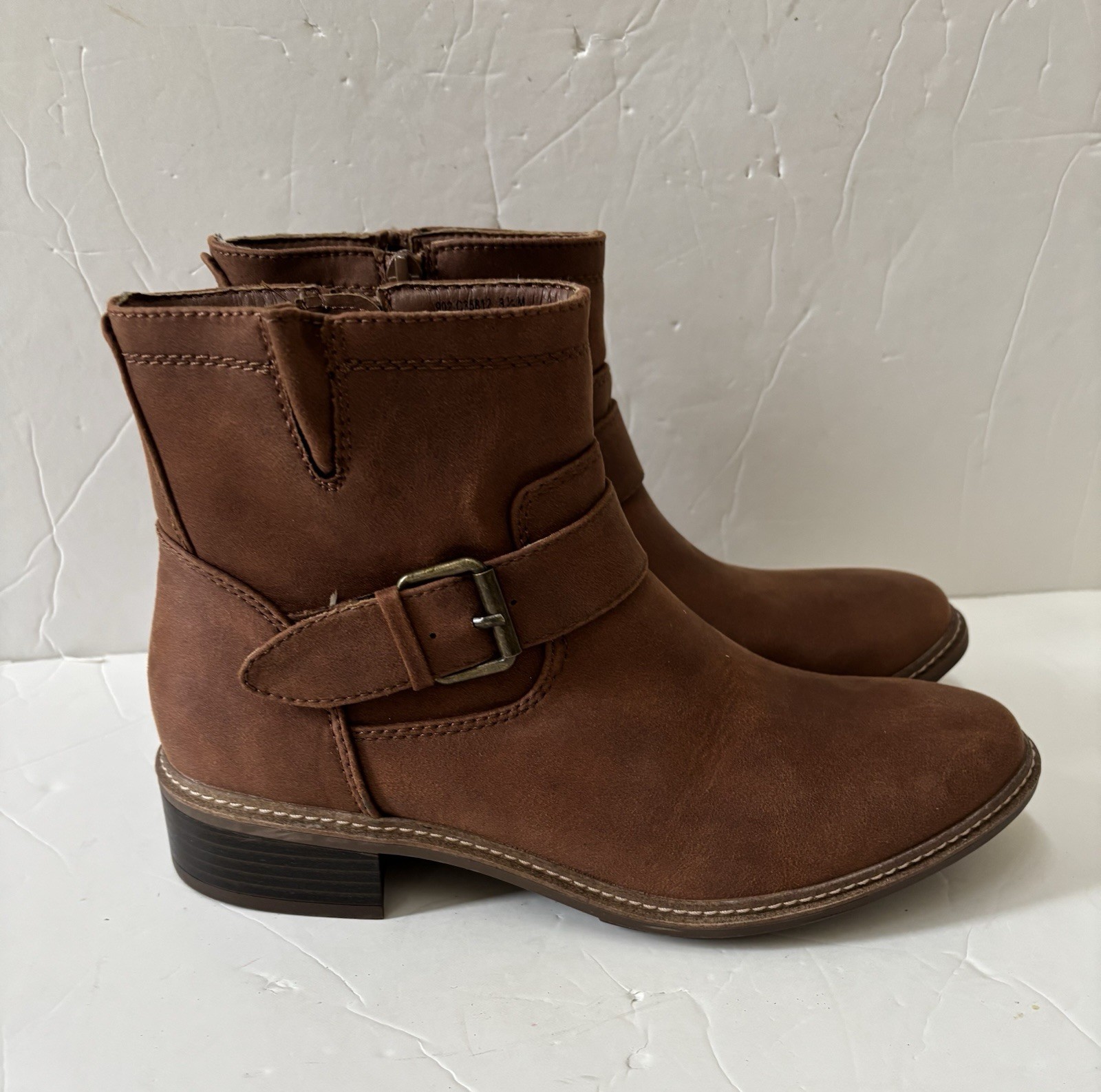 CLIFS BY WHITE MOUNTAIN WOMEN'S ANKLE BOOTS DARK SIZE 8.5 M ELIX BOOTIES BUCKLE