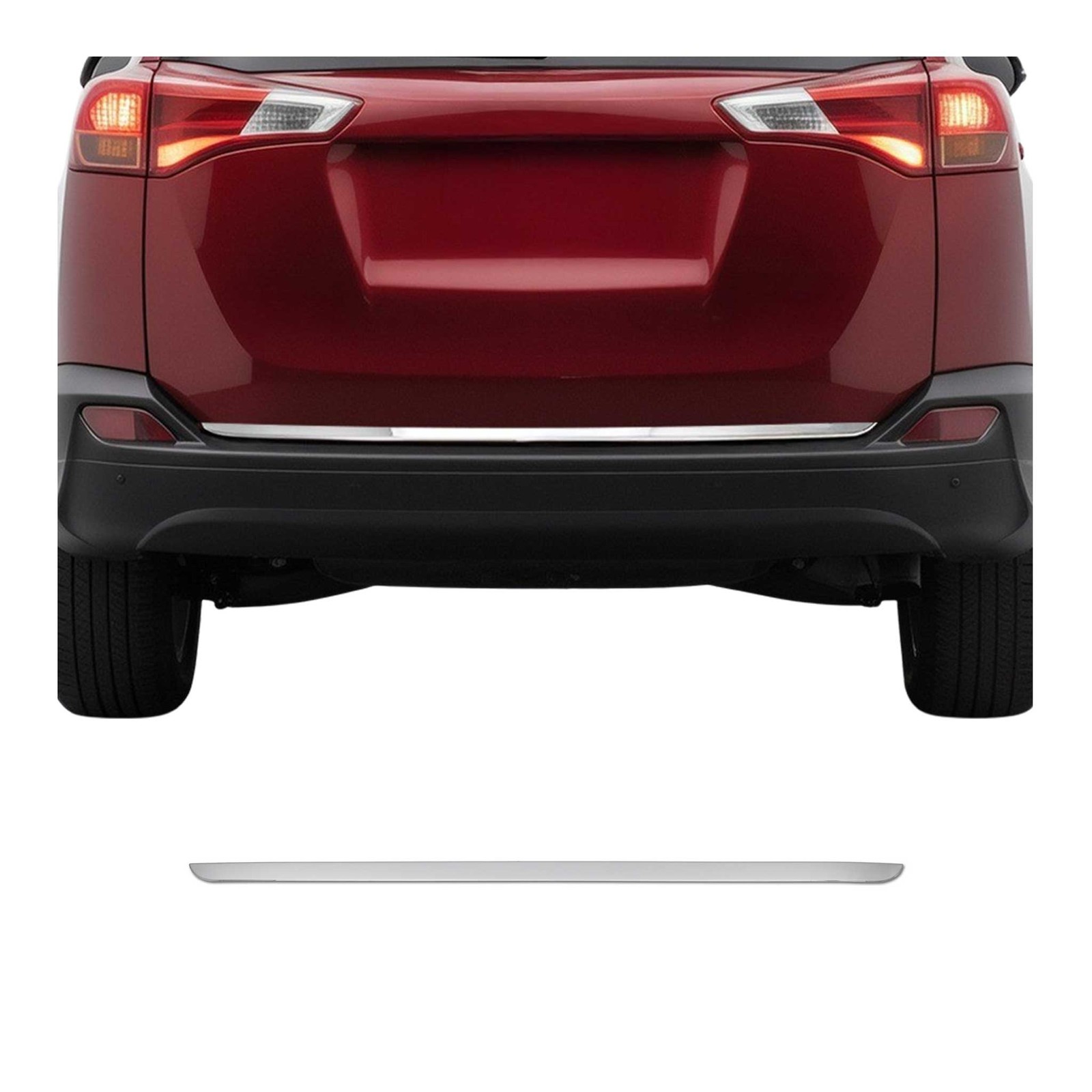 Baguette de coffre en acier inox pour Toyota Rav4 IV 2013-2015 chromé