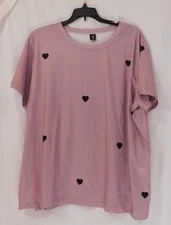 NWT-Ms. Plus Fashionable Tee w/ All-Over Heart Print-Shein Curve- Dusty Rose-2XL