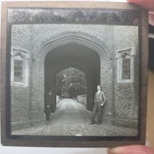 Glass Magic Lantern Slide Gothic Edwardian Gatehouse(84)