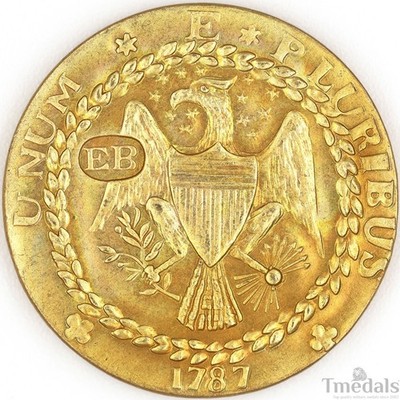 1787 Brasher Doubloon Gold-Plated Historical Commemorative Medal