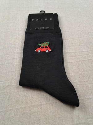 Falke - Neu - ''Airport X-Mas Car'' Socken mit Motiv | Größe: 41-42 | Schwarz