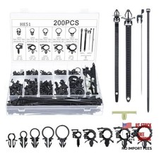 200PCS Car Wire Loom Routing Clips, Push Mount Cable Tie Assortment Kit, 15