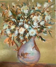 Original signed 10”x12” Hand Painted Oil Painting on Canvas- Flowers Still Life