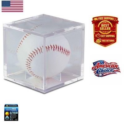 Protective Baseball Holder with UV Barriers - Clear, Stackable Design 1 Count