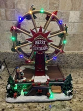 St Nicholas Square Ferris Wheel Illuminated Motion Music Christmas Village 2017